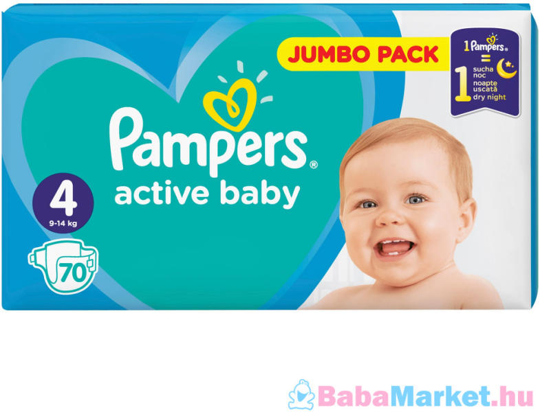Vásárlás: Pampers Active Baby 4+ Maxi Plus 10-15 kg 70 db Pelenka árak  összehasonlítása, Active Baby 4 Maxi Plus 10 15 kg 70 db boltok