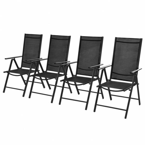 Vásárlás: vidaXL 4db fekete összecsukható alumínium és textilén kerti szék  (41731) Kerti szék árak összehasonlítása, 4 db fekete összecsukható  alumínium és textilén kerti szék 41731 boltok