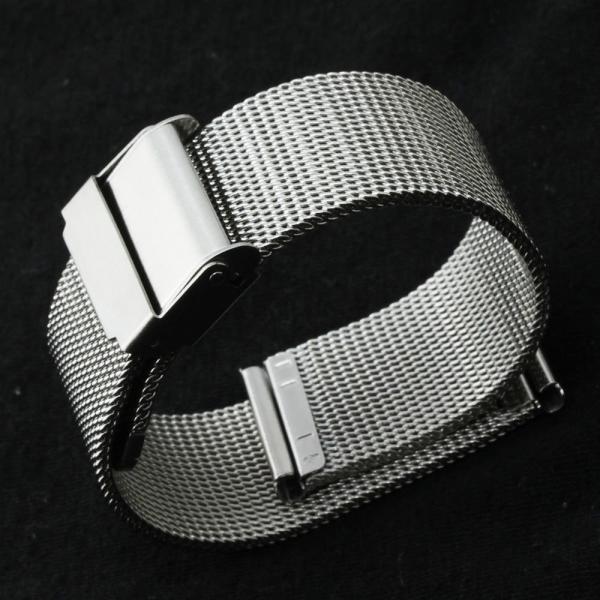 Bratara Ceas Otel Inoxidabil Argintie Milaneza 18mm MS-BR25 (MS-BR25) (Curea  de ceas) - Preturi