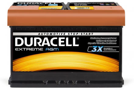 Duracell Extreme DE70 L3 AGM Start Stop 70 Ah 720 A Batterie Voiture