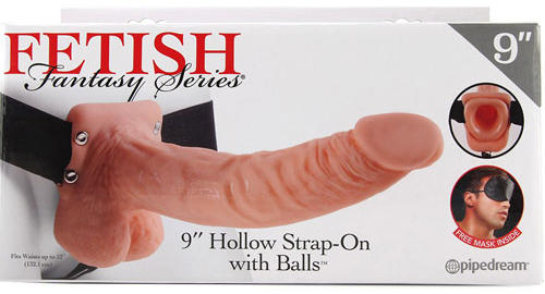 Страпон полый мужской с вибрацией Pipedream Hollow Strap On, 27 см, телесный 3377-21 PD - PipeDream - Насадки на Член - Купить