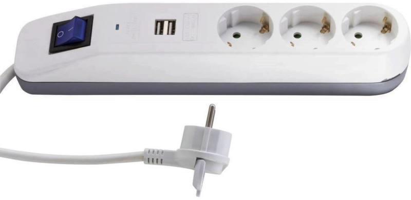 3 Plug + 2 USB 1.4 m Switch (0014348100)