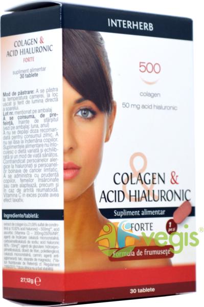 Colagen și acid hialuronic Extra Beauty, 30 capsule, Interherb