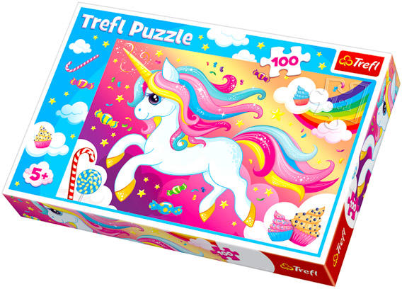 Szivárványos és unikornisos 100 db puzzle (16386)
