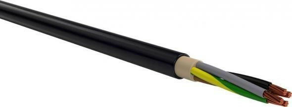 Erőátviteli / földkábel (NYY-O / E-YY-O) 4x1, 5 mm2, fekete, tömör, réz,  PVC szigetelésű, 0, 6/1Kv-os kábel (V16181)