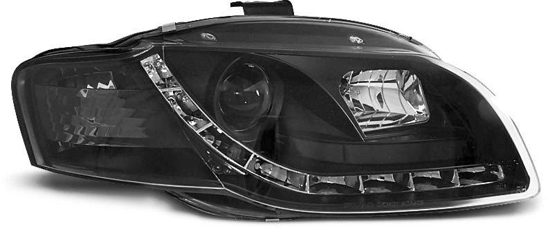 TT Tuning Тунинг фарове черни с LED светлини за Audi A4 B7 11.2004-03.2008  седан/комби/кабрио (LPAU42) Преден фар, най-евтина оферта 617,73 лв