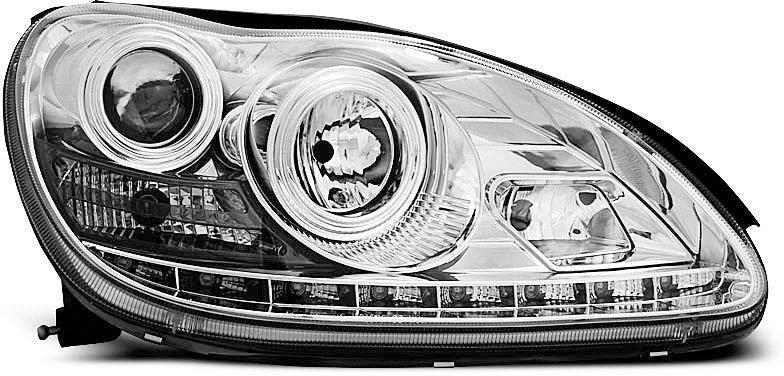 TT Tuning Тунинг фарове хром с led светлини за mercedes w220 s-klasa  09.1998-05.2005 (lpme51) Преден фар, най-евтина оферта 811,66 лв