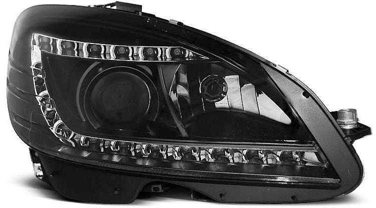 TT Tuning Тунинг фарове drl черни за mercedes w204 c-klasa 2007-2010  (lpme70) Преден фар, най-евтина оферта 754,21 лв
