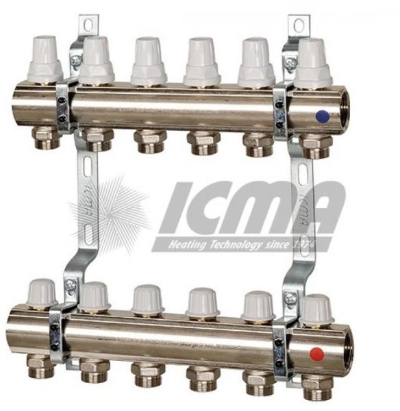 ICMA Set distribuitor/colector, cu robineti termostatici si robineti  micrometrici - ICMA K005 5 cai (Accesorii incalzire) - Preturi