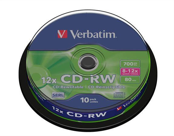 Verbatim CD-RW újraírható CD lemez, hengeren 10db (43480) írható CD, DVD  vásárlás, olcsó Verbatim CD-RW újraírható CD lemez, hengeren 10db (43480)  írható DVD, CD árak, akciók