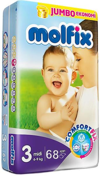 Molfix бебешки пелени, номер 3, 60БР, 4-9КГ, справочник с цени от бебешки  онлайн магазини