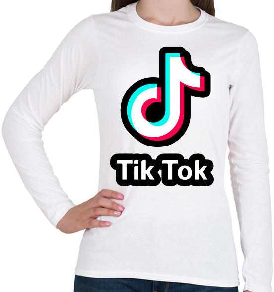 Vásárlás: printfashion TikTok Logo - Női hosszú ujjú póló - Fehér Női pulóver  árak összehasonlítása, TikTok Logo Női hosszú ujjú póló Fehér boltok