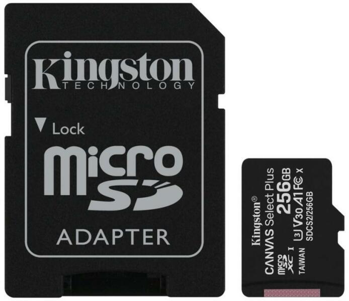 Vásárlás: Kingston microSDXC Canvas SeIect Plus 256GB UHS-I/A1/C10 SDCS2/ 256GB, eladó Memóriakártya, olcsó memory card árak
