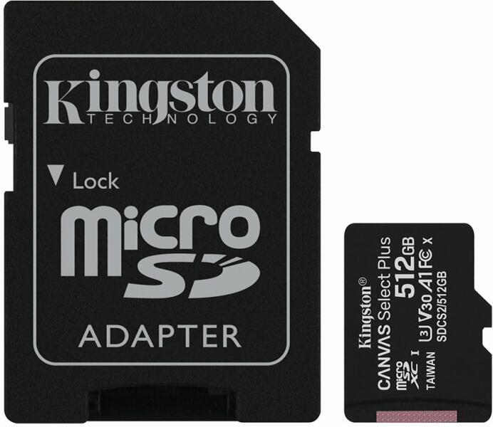 Vásárlás: Kingston microSDXC Canvas Select Plus 512GB A1/C10 SDCS2/512GB,  eladó Memóriakártya, olcsó memory card árak