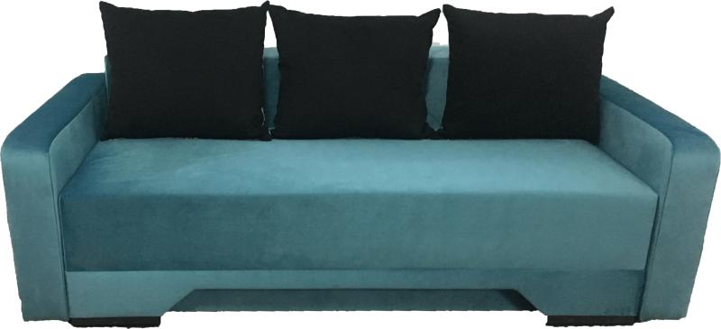 MobAmbient Canapea extensibilă, tapițerie catifea turquoise și 3 perne  ornamentale - MIRELA (Canapea) - Preturi