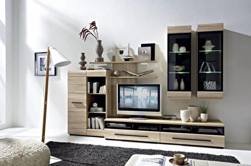 Mobambient Mobilă Living Alb Lucios Sau Stejar Sonoma Model