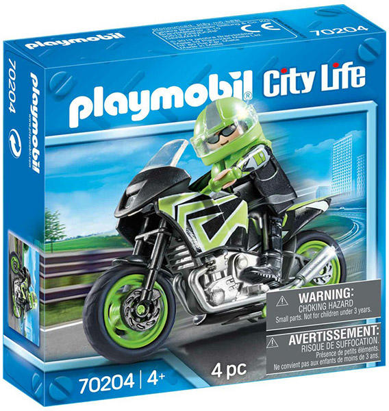 Vásárlás: Playmobil Motorbicikli, motoros figurával (70204) Playmobil árak  összehasonlítása, Motorbicikli motoros figurával 70204 boltok
