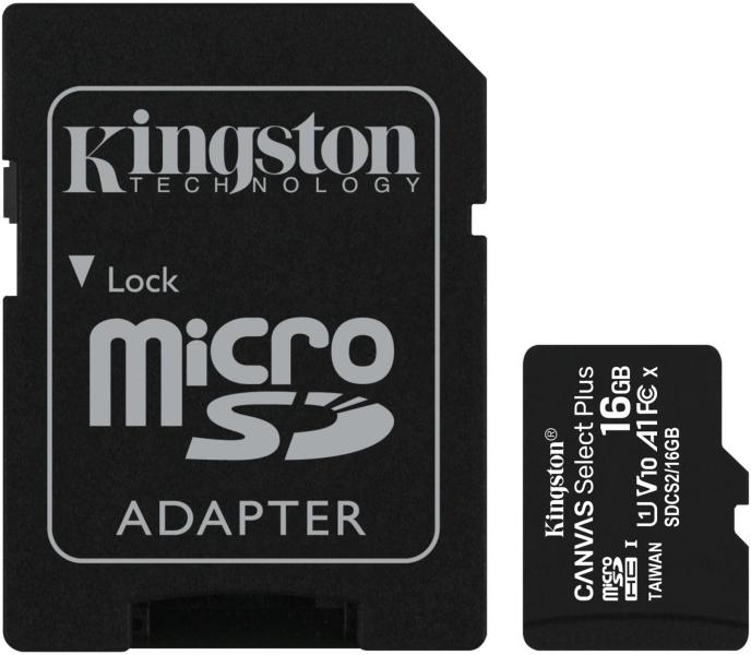 Kingston microSDHC Canvas Select Plus 16GB A1/C10 SDCS2/16GB (Card memorie)  - Preturi