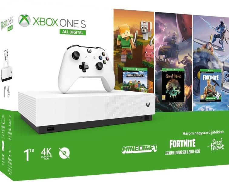 Microsoft Xbox One S (Slim) 1TB All-Digital Edition + Minecraft + Sea of  Thieves + Fortnite vásárolj már 0 Ft-tól