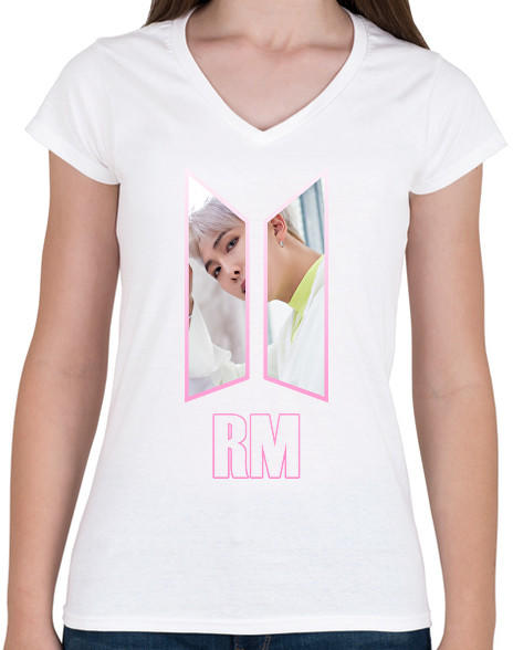 Vásárlás: printfashion BTS RM - Női V-nyakú póló - Fehér Női póló árak  összehasonlítása, BTS RM Női V nyakú póló Fehér boltok