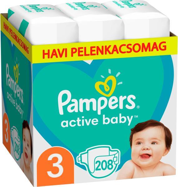 Vásárlás: Pampers Active Baby 3 Midi 6-10 kg 208 db Pelenka árak  összehasonlítása, Active Baby 3 Midi 6 10 kg 208 db boltok