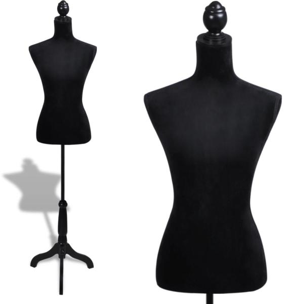 vidaXL Bust pentru dame, negru, manechin croitorie (30028) - vidaxl (Stativ  haine) - Preturi