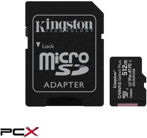 Vásárlás: Kingston microSDXC Canvas Select Plus 512GB SDCS2/512GBSP, eladó  Memóriakártya, olcsó memory card árak