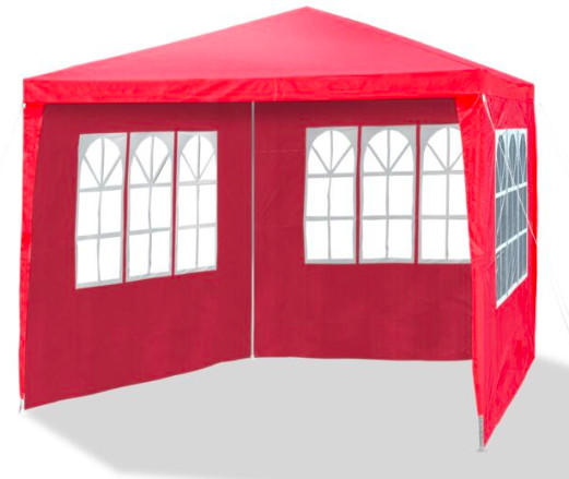 Kerti pavilon oldalfóliával 3x3 m kerti party sátor összerakható sörsátor  pergola piros színben