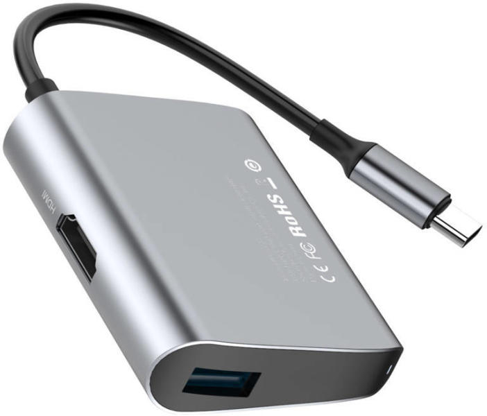 Baseus USB-C to HDMI + USB 3.0 Hub - USB-C хъб за свързване от USB-C към  HDMI и USB 3.0 (CATSX-D0G) Картови четци, USB хъб Цени, оферти и мнения,  списък с магазини,