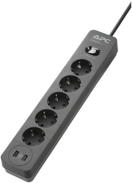 Essential SurgeArrest 5 Plug + 2 USB 1,5 m (PME5U2B-GR)