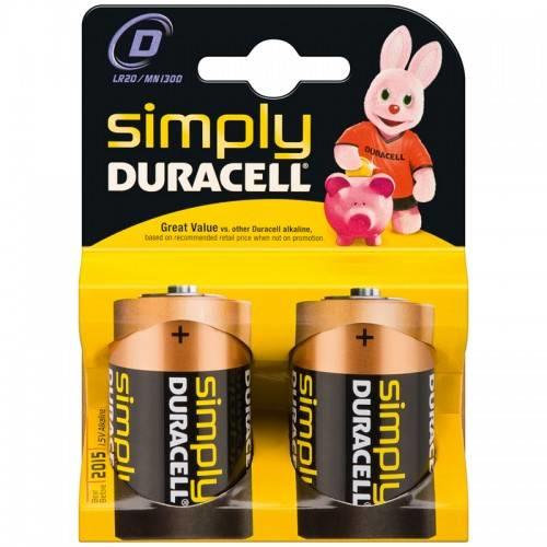 Duracell Baterii alcaline mono D R20 Duracell Simply (D 2 LR20 MN1300) -  sogest (Baterii de unica folosinta) - Preturi