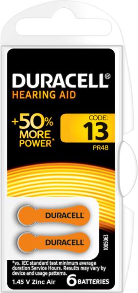 Duracell Baterii auditive 13 DURACELL Zinc-Air 1.45V PR48 6buc (13 DURACELL  PR48) - sogest (Baterii de unica folosinta) - Preturi