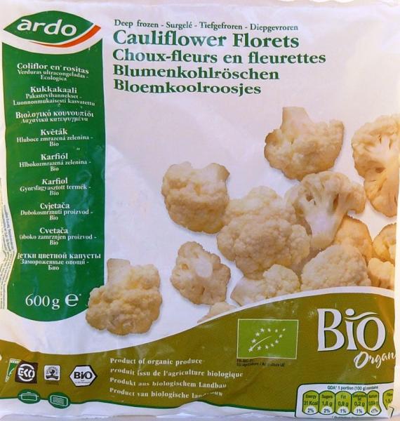Vásárlás: Ardo Bio gyorsfagyasztott karfiol 600g Fagyasztott zöldség és  gyümölcs árak összehasonlítása, Bio gyorsfagyasztott karfiol 600 g boltok