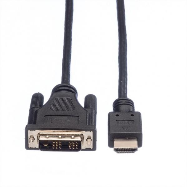 Roline Cablu HDMI la DVI 18+1 pini T-T 10m, Roline 11.04. 5553  (11.04.5553-5) (Cablu video) - Preturi