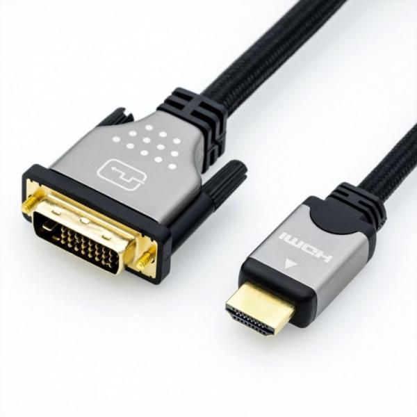 Roline Cablu HDMI la DVI-D 24+1 pini T-T 10m, Roline 11.04. 5875  (11.04.5875-5) (Cablu video) - Preturi