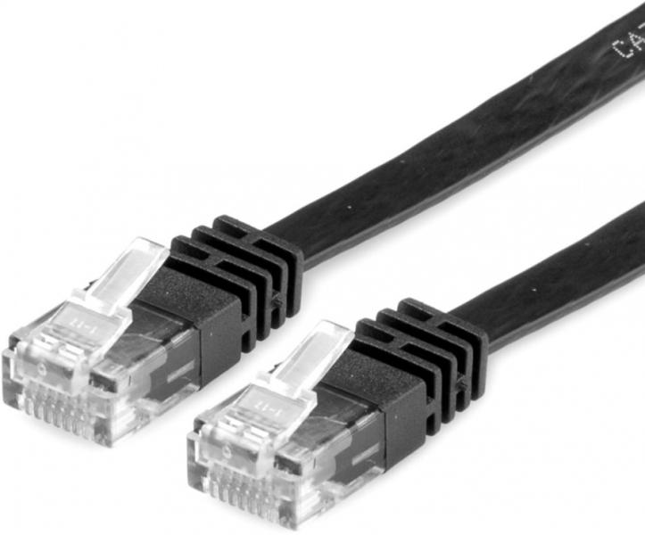 Valueline Cablu retea UTP Flat cat. 6A 0.5m Negru, Value 21.99. 0820  (21.99.0820-40) (Cablu de retea) - Preturi