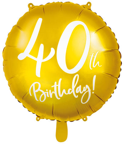 40. Évszámos lufi, fólia, arany, happy b