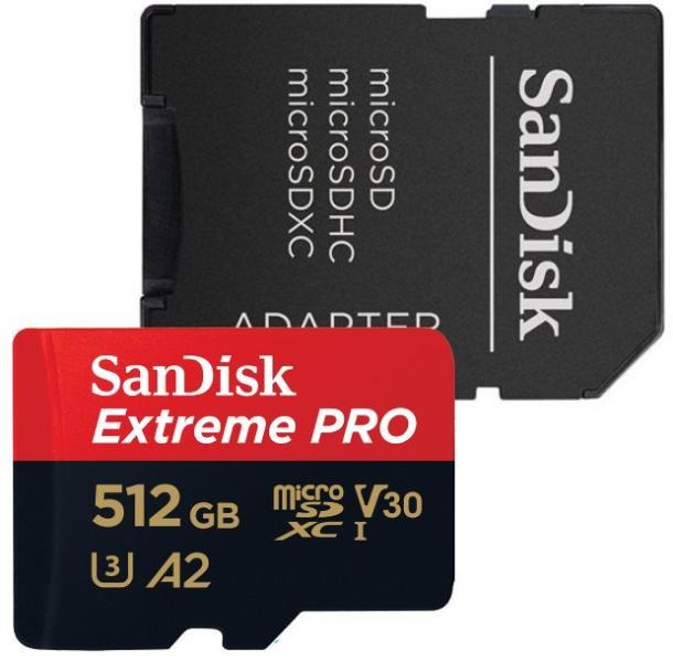 SanDisk microSDXC Extreme Pro 512GB A2/C10/V30 (SDSQXCZ-512G-GN6MA/183571)  (Card memorie) - Preturi
