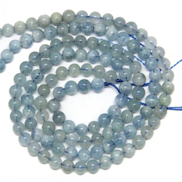 Acvamarin Rotund Margele Pietre Semipretioase pentru Bijuterii 7-7, 5 mm  (Perle, pietre minerale) - Preturi