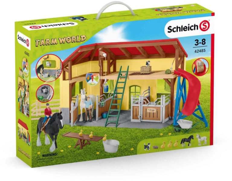 Vásárlás: Schleich Istálló Shire lovakkal (42485) Akcióhős, mesehős,  játékfigura árak összehasonlítása, Istálló Shire lovakkal 42485 boltok