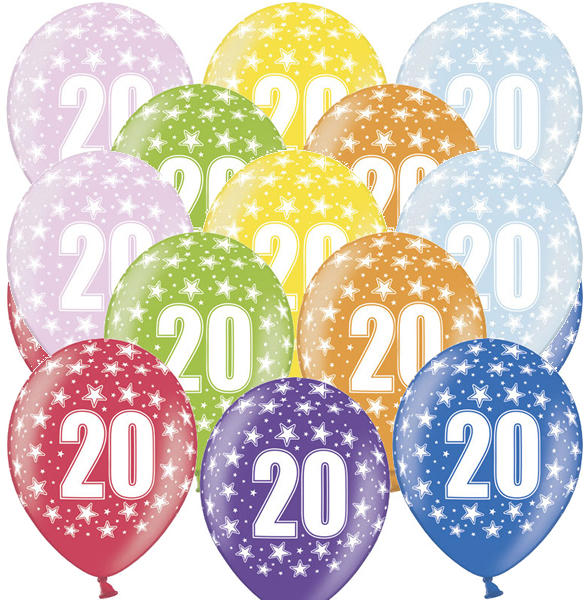 Lufi, nagy csomag, évszámos (20), metál, 50 db/cs/vegyes színekben