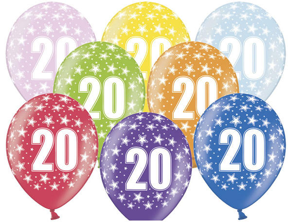 Lufi, évszámos (20), metál, 5 db/cs/vegyes színekben