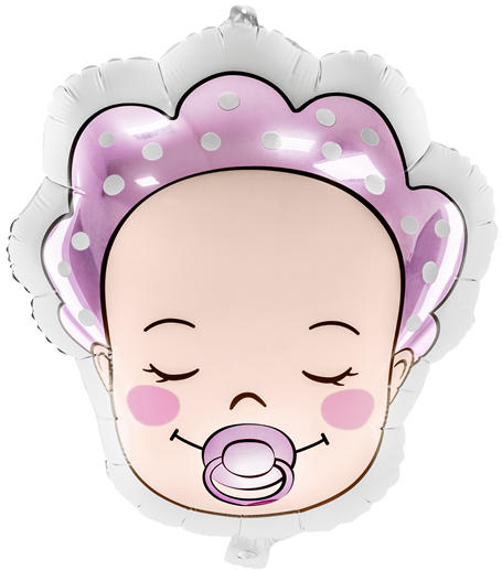 Baby girl fej, fólia lufi, 45 cm