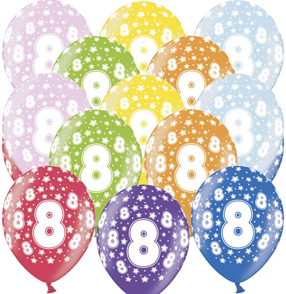 Lufi, nagy csomag, évszámos (8), metál, 50 db/cs/vegyes színekben