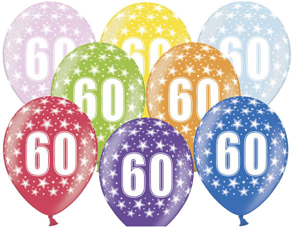 Lufi, évszámos (60), metál, 5 db/cs/vegyes színekben