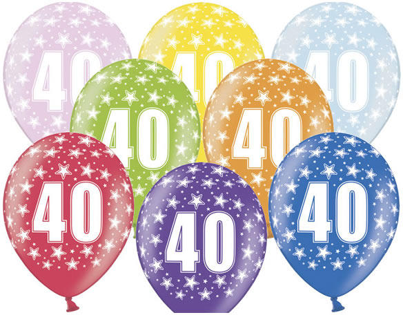 Lufi, évszámos (40), metál, 5 db/cs/vegyes színekben
