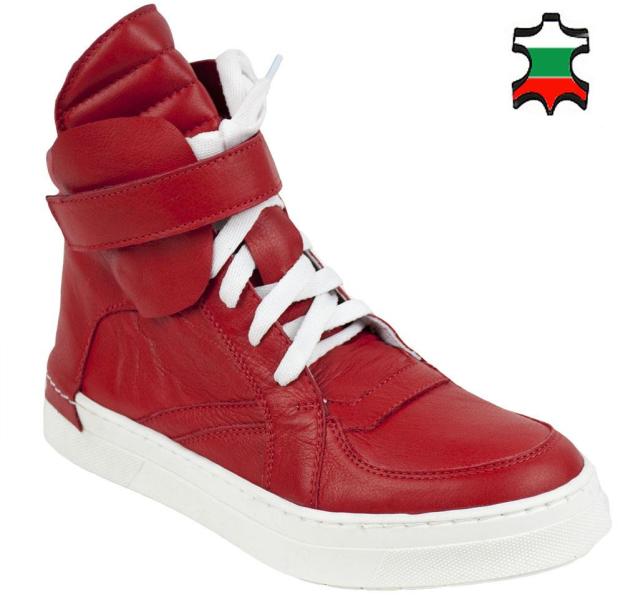 Български обувки Дамски високи червени кецове от естествена кожа  Cap38silver Дамски боти Цени, оферти и мнения, списък с магазини, евтино  Български обувки Дамски високи червени кецове от естествена кожа Cap38silver