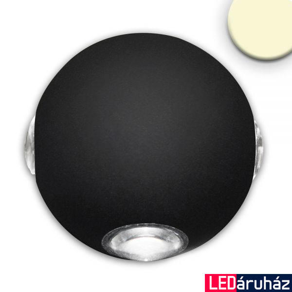 Vásárlás: LEDIUM Kültéri falra szerelhető LED lámpa, 4 irányban világít, 4,  3W, 350lm, 3200K melegfehér, CRI82, IP54, 10, 5cm átmérő, fekete  (OH9113989) Kültéri lámpa árak összehasonlítása, Kültéri falra szerelhető  LED lámpa 4
