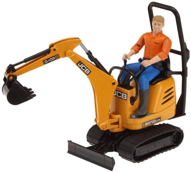 JCB Mikro Kotrógép 8010 CTS munkásfigurával (62002)