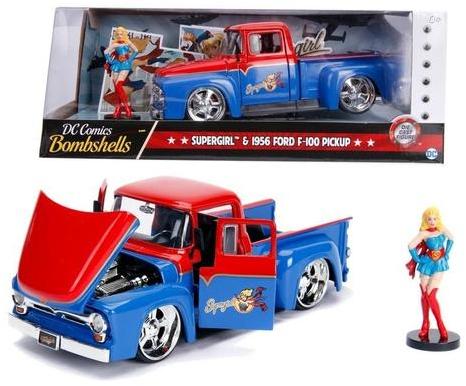 DC Comics Bombshells - Supergirl: 1956 Ford F-100 Pickup fém autómodell 1:24 (253255008)